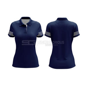 Camiseta Polo de Algodón para Mujer, Ligera, Transpirable, Informal, de Alta Calidad, con Diseño Bordado, Estampado Sólido - Product Image 2