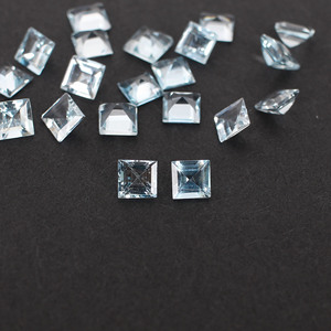 Aguamarina brasileña natural 4x4mm corte cuadrado 6,35 Cts 20 lote de piedras preciosas para hacer joyas - Product Image 3