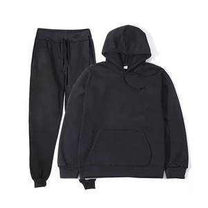 Chándal deportivo de dos piezas con logotipo personalizado para hombre Sudadera con capucha transpirable y Conjunto de sudadera para correr Reversible traje liso para correr - Product Image 1