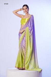 Tendance indienne éthique femmes Premium fête de mariage Occasion vêtements Saree pur Chinnon tissu Saree disponible au meilleur prix - Product Image 4