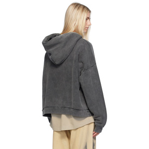 Oversize 400GSM algodón polar Sudadera con capucha mujer francés Terry Crop Boxy pulóver sudadera bordada Vintage ácido lavado estilo Sudadera con capucha - Product Image 6