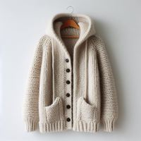 Blouson d'hiver vintage intemporel en laine mérinos, col montant, écologique, chauffant, coupe-vent - Durable, respirant, naturellement unisexe