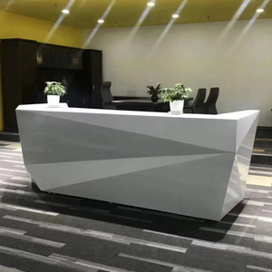 Mostrador de Recepción Blanco de Lujo Moderno, Mostrador de Oficina de Madera, Mostrador Largo para Hotel, Mostrador de Alta Gama para Gimnasio, Salón, Comercio Minorista - Product Image 5