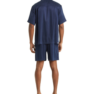 Pijama de satén Charmeuse de seda de verano 100% para hombre, ropa de dormir de alta calidad tejida transpirable con estampado de diseñador personalizado - Product Image 2