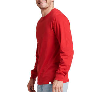 Sweat-shirt pour homme de haute qualité, nouveau style, logo personnalisé, sweat-shirt doux en gros, couleur unie, col rond, manches courtes - Product Image 2