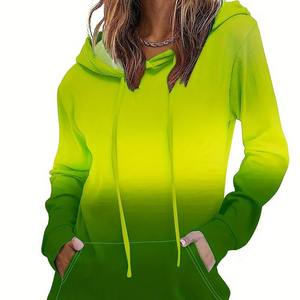 Sudadera con capucha de otoño para mujer, Sudadera con capucha informal degradada, Sudadera con capucha creativa, ropa de calle a juego, patrón de letras, Sudadera con capucha de alta calidad - Product Image 3