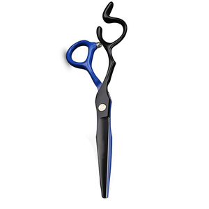 Tijeras de corte de pelo de peluquero de salón profesional de alta calidad, cuchillas de acero inoxidable, suministros de salón de belleza negro y azul de 6,0" - Product Image 5