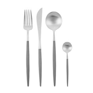 Nuevo Ultimate Designer Portabilidad Acero Inoxidable Gris Plata Doble Tono Premium Juego de 4 Cubiertos Fabricante Mayorista - Product Image 1