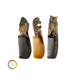 Peine profesional para peinar el cabello Peine de masaje de cuerno hecho a mano Premium para uso en salón Fácil de desenredar Ecológico - Product Image 4