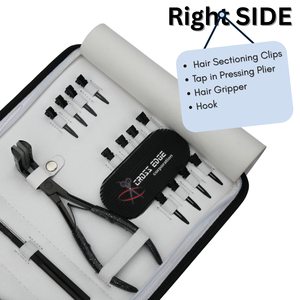 Complete Hair Extension Pliers Kit with Tape-In Press Tool Microbead Curved Crimper Remover Loop Hook Ring & Duckbill <b>Clips</b> - Product Image 3