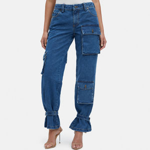 High Street Flare Ripped Skinny Denim Pants for <b>Women</b> 100% Cotton Eco-Friendly - Product Image 5