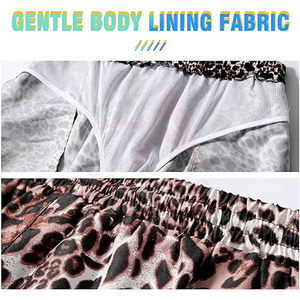 กางเกงว่ายน้ำขาสั้นผู้ชายพิมพ์ลายเสือดาวเอวยางยืด100% หลายสีแห้งเร็วผ้าโพลีเอสเตอร์180 GSM - Product Image 2