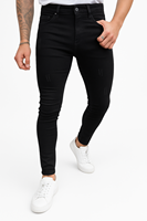 Jeans de Hombre Slim Fit Rectos Casuales Elásticos de Cintura Media, Denim Resistente con Suavizante Ecológico y Parches Vintage