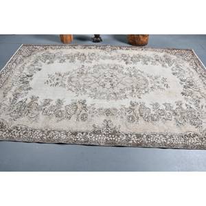 พรมตุรกี6 x 9.6ft วินเทจสีเบจสีน้ำตาลคลาสสิกพื้นที่ขนาดใหญ่ผ้าขนสัตว์ด้านหลังห้องโถงที่มีลวดลายนามธรรมเป็นรูปสี่เหลี่ยมผืนผ้าสำหรับห้องพัก - Product Image 3