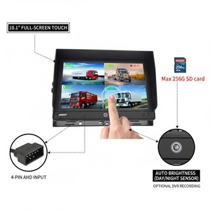 Monitor DVR AHD con Pantalla Táctil Completa de 10.1 Pulgadas Melia, Pantalla Dividida, Cámara de Reversa 1080P, Panel IPS sin Marco, Control de un Solo Botón - Product Image 2