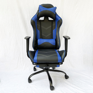 GC68022 Dark <b>Blue</b> Reclining Gaming Chair Footrest 7188 Lift Style PU Leather <b>Material</b> Extendable Adjustable Height Chinese - Product Image 4