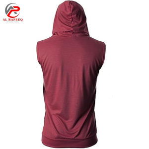 เสื้อกล้ามมีฮู้ดสำหรับออกกำลังกาย พิมพ์โลโก้ได้เอง เสื้อกล้ามผู้ชายสำหรับเล่นกล้าม เสื้อกล้ามออกกำลังกายแบบมีฮู้ด เสื้อกล้ามผู้ชายแบบตัดชาย - Product Image 3