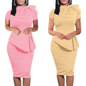 Elegante Vestido Tipo Lápiz en Poliéster y Elastano con Ajuste Cómodo y Tejido Elástico, Ideal para Atuendos de Oficina y Profesionales - Product Image 5