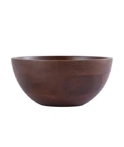 Venta al por mayor de madera para ensalada de acacia, ensaladera antigua de bambú natural con cuchara de FSI - Product Image 2