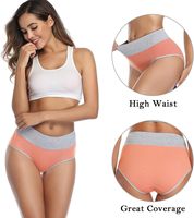 Culotte taille haute grande taille pour femme en coton doux extensible respirant avec dentelle perforée et bouton, écologique, antibactérienne et douce