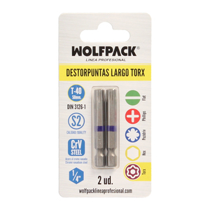Set di Punte Torx Lunghe T40 (2 Pezzi) in Acciaio S2 al Cromo Vanadio - Product Image 3