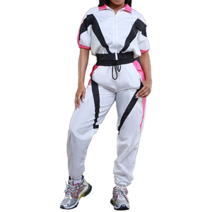 Colorblock 2 Piece <b>Short</b> Sleeve Windbreaker Set Custom Windbreaker Pants 2026 - Product Image 4