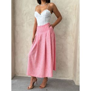 Falda de Lino a Rayas para Mujer - Product Image 4