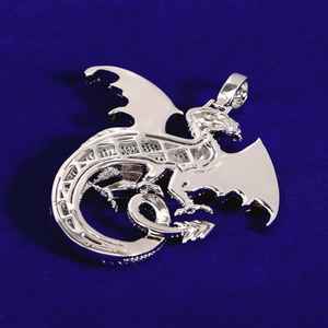 Collar con Colgante de Dragón para Hombre, Estilo Iced Out, Micro Pavé, Dragón 3D Escarchado, Zirconia, Cadena Hip Hop, Joyería de Fantasía, Regalo - Product Image 4