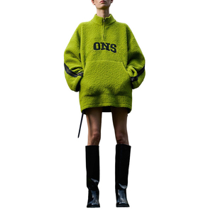 Sudadera de Felpa Personalizada de Alta Calidad, Holgada, Cuadrada, Extra Grande, con Media Cremallera, Cremallera en la Parte Trasera de la Manga, Gruesa, para Mujer - Product Image 1