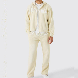 Chándal con cremallera personalizado hecho en fábrica para hombre, chándal de lana de alta calidad, trajes para correr al por mayor, chándal con cremallera para hombre - Product Image 1