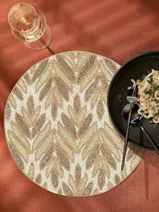 Best Theme Design Glass Beads <b>Placemat</b> Best for Parties and Other Functions Tableware Decorative Design <b>Rounded</b> <b>Placemat</b> Design - Product Image 3