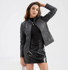 Chaquetas de Mujer Personalizadas con Cremallera Completa, de Cuero Genuino, Tejidas, Resistentes al Viento y Ecológicas - Precio de Mayoreo de Alta Calidad, Colores Personalizados - Product Image 4