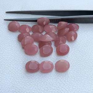 Piedras preciosas calibradas sueltas ovaladas facetadas de cuarzo de guayaba natural de 9x11mm de calidad de lujo exclusivas del proveedor del fabricante - Product Image 1