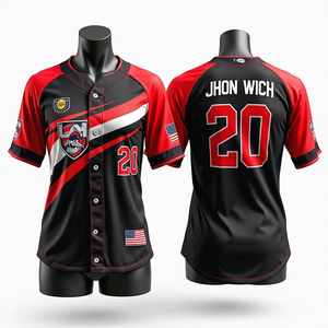 Maillots de baseball et de softball personnalisés pour uniformes d'équipe, vêtements de sport respirants en maille polyester de haute qualité, imprimés numériquement - Product Image 3