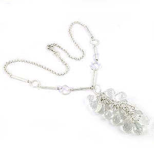 Collier élégant en cristal argenté pour femmes, bijoux élégants - Product Image 1