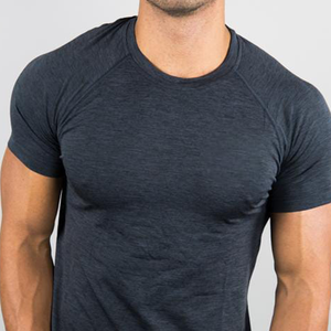 MOQ bajo 100% camisetas lisas de algodón de talla grande para hombre nuevas camisetas deportivas populares para hombre Camisetas de gimnasio en blanco - Product Image 2