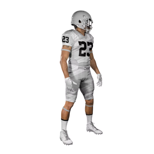 Nuevo último diseño personalizado sublimación blanco gris Color juvenil fútbol americano uniforme conjunto gradiente diseño poliéster Jersey Kit - Product Image 4