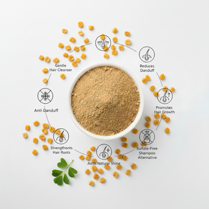 Poudre capillaire au fenugrec Glee Impex 50g, soin capillaire naturel à base de plantes, lavable, pour la force, la croissance et la nutrition - Product Image 2