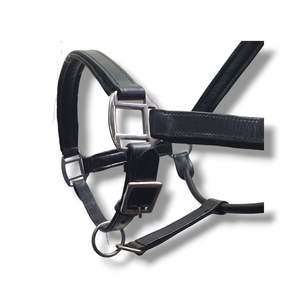 Licol d'épi en cuir noir avec cristal Sier pour l'équitation - Product Image 6