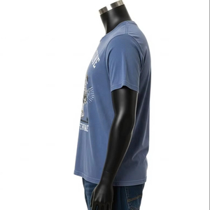 Camisetas de Cuello Redondo para Hombre, Lavadas, Comprimidas, de Algodón, con Serigrafía, Ropa Casual, Suministro al por Mayor - Product Image 5