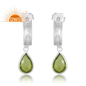 Meilleur Design Argent Sterling Naturel Doublet Péridot Quartz Pierres Précieuses Boucle D'oreille Bijoux Personnalisés Pour Les Femmes Cadeau Pour Elle - Product Image 2
