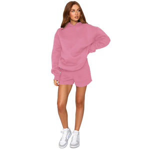 Ensemble sweat à capuche oversize et short en polaire doux pour femme - Confort respirant et confortable pour un usage quotidien - Product Image 4