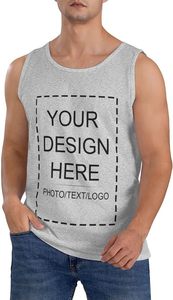 Camiseta sin mangas de algodón 100% personalizada para hombre, camiseta informal antibolitas, transpirable, con diseño de logotipo de foto personalizado, camiseta, función anticontracción - Product Image 2