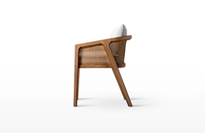 Midcentury restaurant <b>chairs</b> <b>chairs</b> from teak with <b>rattan</b> including <b>cushions</b> - Product Image 4