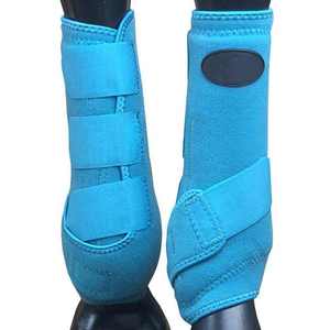 Botas protector de equitación botas de tendón de caballo ajustables con forro de neopreno de material sintético exterior en el interior - Product Image 2