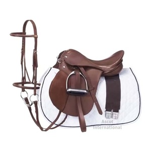Selle de cheval de dressage de haute qualité selle anglaise en cuir véritable en noir marron pour l'équipement de cheval en gros - Product Image 6