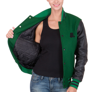 Tous les services OEM ODM, veste universitaire à manches longues pour femmes, veste de baseball courte pour femmes, uniformes universitaires pour l'hiver - Product Image 3