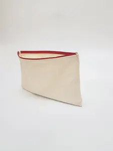 Sac à cosmétiques en toile 100% coton, multi-usages, avec fermeture éclair, pochettes de maquillage, trousse de toilette de voyage, pochette pour stylos, crayons, bricolage, artisanat, uni - Product Image 3