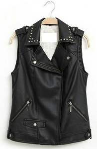 Chaleco de cuero genuino Vintage clásico moda grapa durabilidad atemporal elegante elegancia mate brillante Champ King 0045 /// Pk - Product Image 3