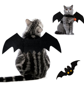 Super süße Halloween-Fledermausflügel Katzen- & Hundecosplay-Halsband mit Fellverzierung, verstellbare Größe & umweltfreundliches Material - Product Image 1